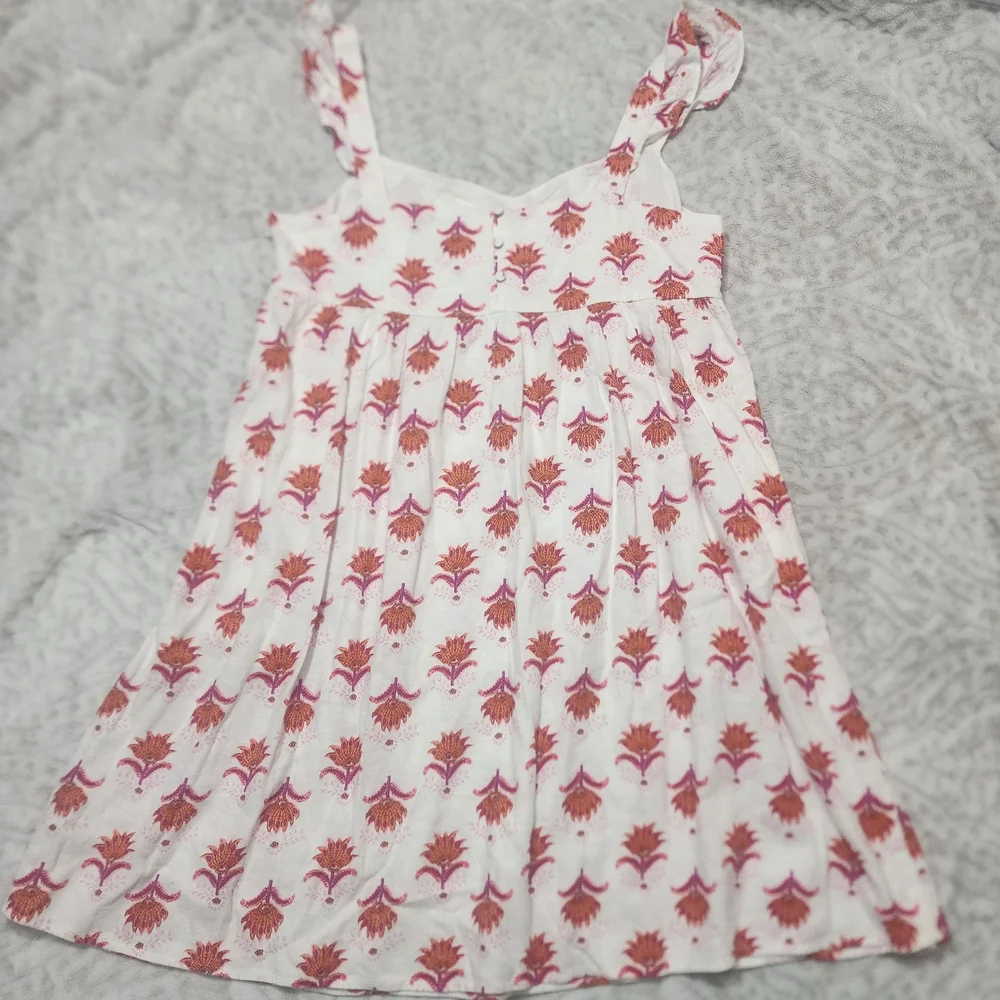 J.Crew Factory Women's Linen Blend Ruffle Strap Mini Sundress Floral Sz 14 NWT - Picture 5 of 14